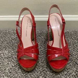 Marc Jacobs Red Patent Leather wedge heels 7 37.5